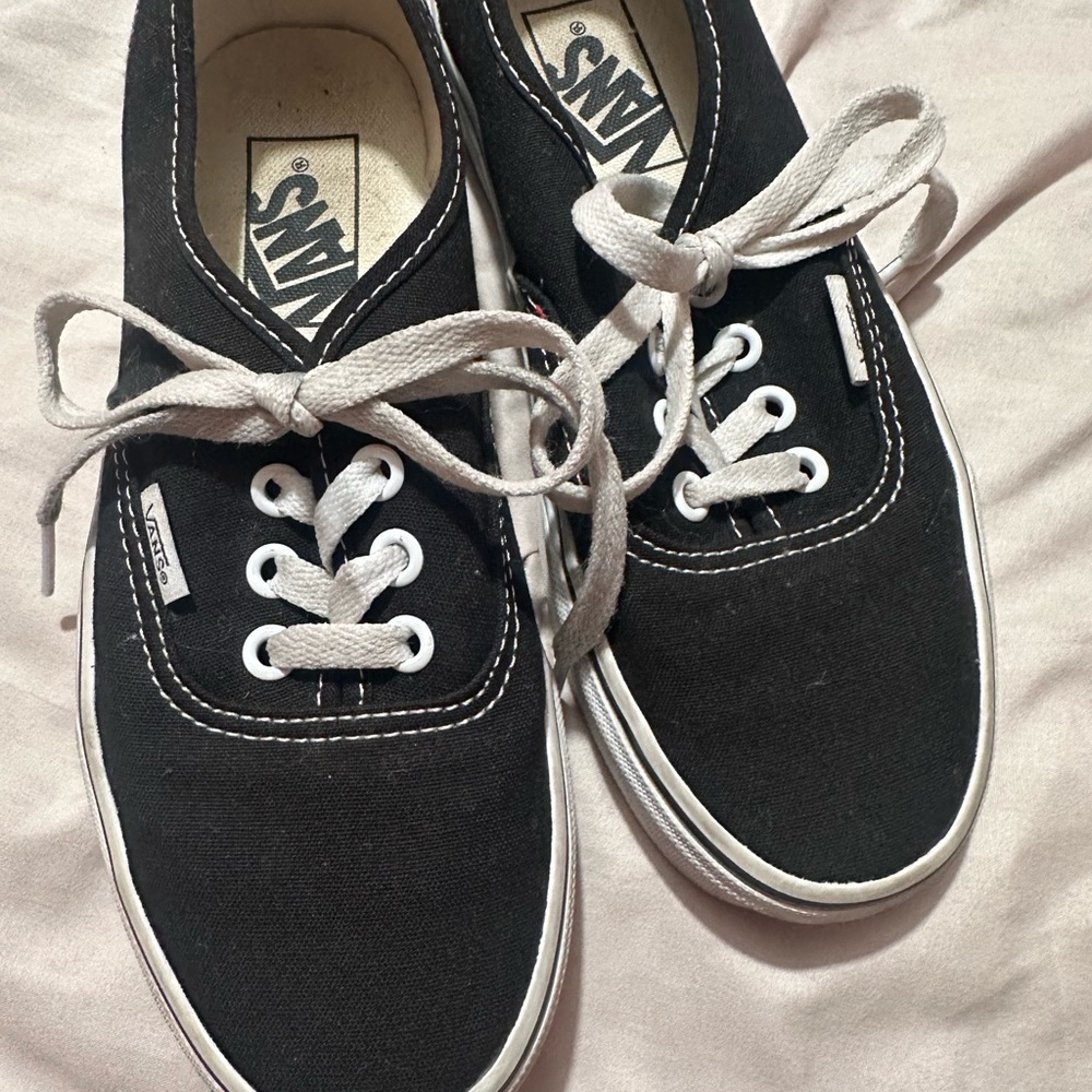 Vans Black and White Canvas Shoes